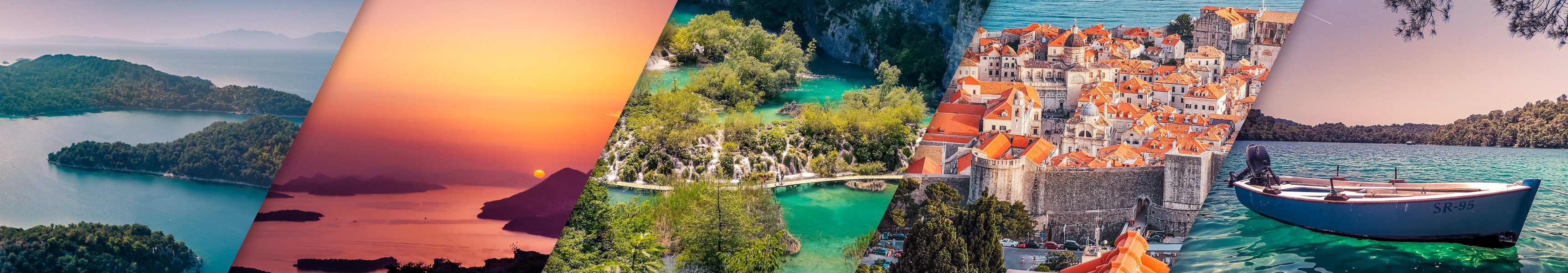 Das Beste aus Kroatien &ndash; 5 ber&uuml;hmte Orte in Kroatien in einem Banner